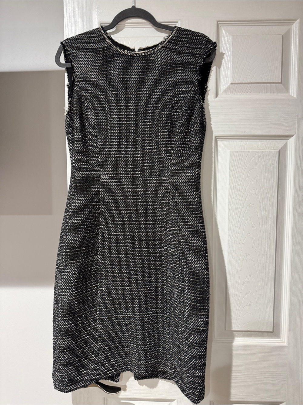 Rebeca Taylor  Black & White Tweed Sheath Dress - Sleek Work-to-Evenining size 8